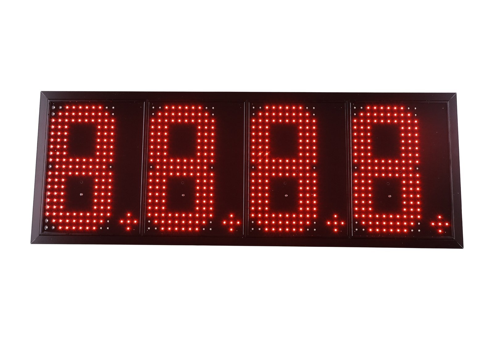 Bộ hiển thị giá xăng dầu LED AVS hiển thị 2.289 bằng chữ số đỏ cường độ cao, chụp trên nền trắng